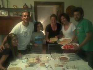 That's Jesus there, 2nd from the left and me holding up my first tortilla